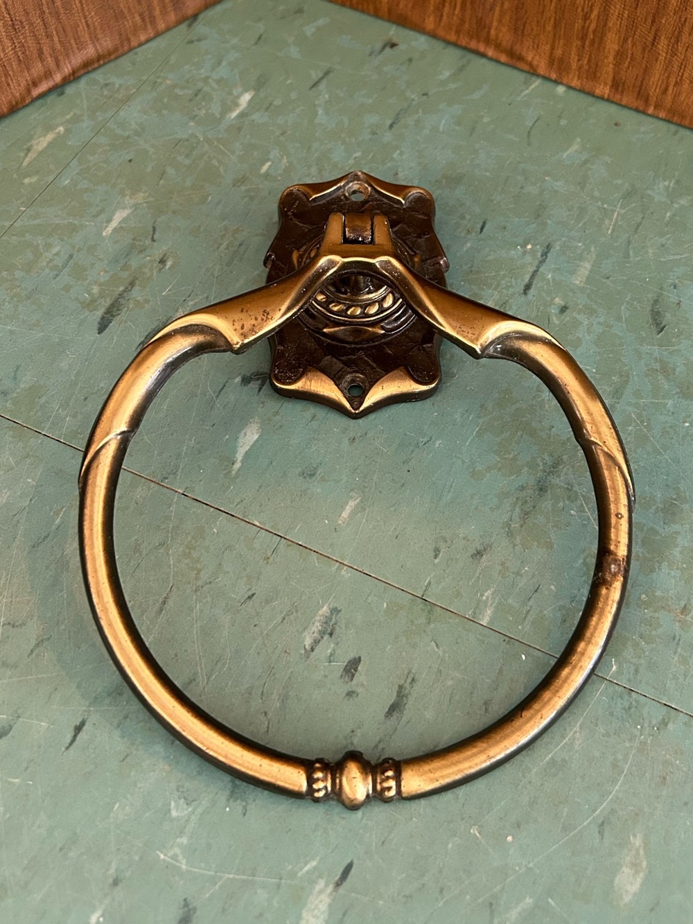 Vintage Amerock towel ring bronze carriage house